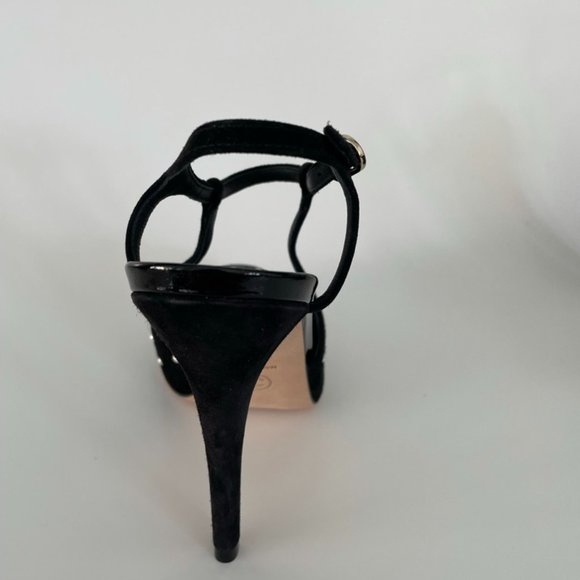 Chanel Black Satin Pearl Embellished CC  Pumps Size 37 C (Size 5.5 US Women's) - Picture 5 of 10